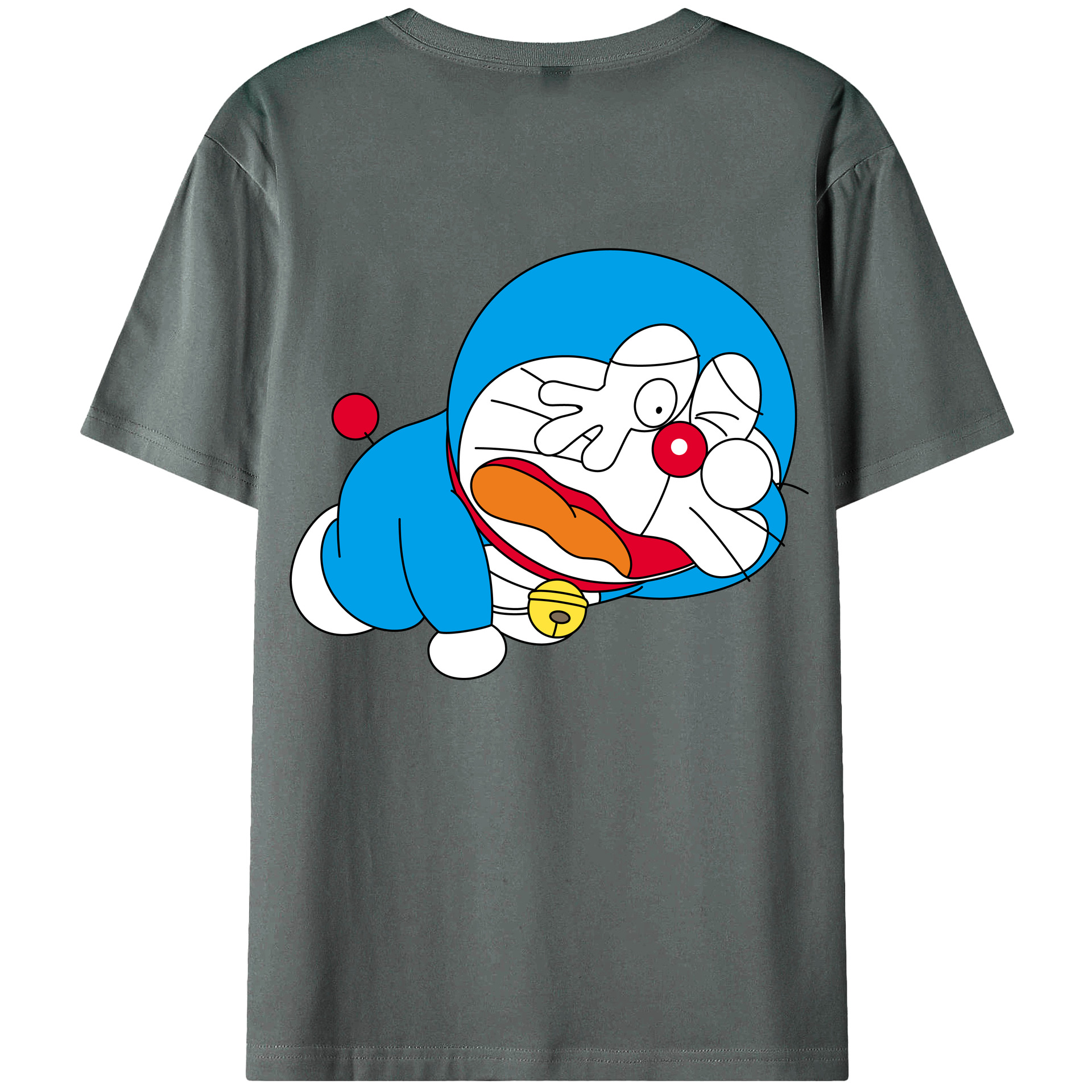 （画像用） ドラえもん Doraemon 綿100％ メンズ半袖Tシャツ（バックプリント） 通気性